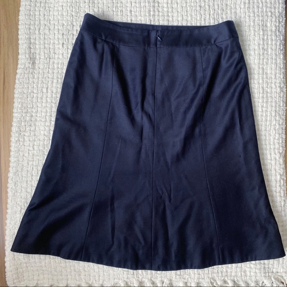 J Crew wool flared pencil work career midi skirt navy blue sz 6 - Picture 7 of 7